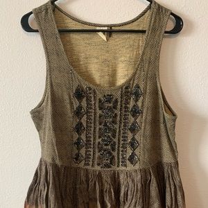 Anthropologie Medium Sleeveless Peplum Top